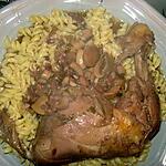 recette CUISSES DE POULET AU VIN ROUGE