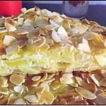 Farine - sucre- oeufs - lait - graisse - essence vaille - colorant : recette Gateau aux pommes WW