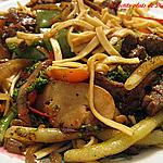 Rôti de boeuf aux légumes sautés