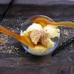 recette Glace vanille et cuillères au caramel