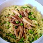 recette pate au poulet et petit pois (ideal quand il y a des reste de poulet roti)