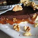 recette Tarte au chocolat, au caramel et aux noix de Grenoble