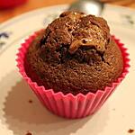 recette Gros muffins au chocolat avec son coeur praliné et au miel
