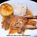 Cailles au cidre et aux champignons