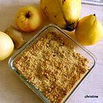 recette crumble coing-pomme-gingembre