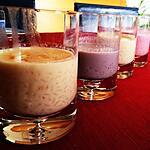 recette Riz au lait nature, rose et violette