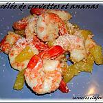 recette Poélée de crevettes à l'ananas et noix de coco