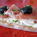 tartine : recette tartine de chiffonnade de jambon cru au rocamadour