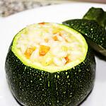 recette Courgette Rondini farcie de risotto aux petits légumes