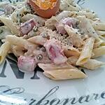 Penne rigate à la carbonara façon strasbourgeoise