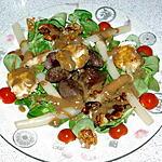 recette Salade De Mâche Au Gésier De Canard,Fromage De Chèvre Pané Et Noix Caramélisée