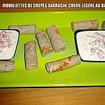 MOUILLETTES DE CRÊPES SARRASIN, CRÈME LÉGÈRE AU BACON