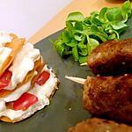 recette Mille-feuilles nuageux et brochettes épicées