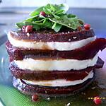 mozzarella : recette millefeuilles de betterave et mozzarella