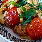 recette Crumble aux tomates cerises et echalotes caramelisees