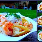 recette Curry de crevettes, mangue et lait de coco... au wok !