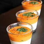 recette Crevettes à la crème de brebis & coulis de piquillos