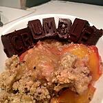 recette Crumble de pêches au vin chaud