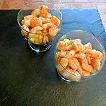 recette Crevettes au miel sur lit de pêches