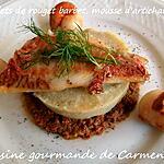 recette Filet de rouget barbet , mousse d'artichaut