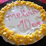 recette cheesecake spéculos-chocolat blanc-mangue (pour les 10 ans de mon fils Melvin)