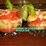 recette verrines sucrées-salées(ananas,bananes,crevettes pamplemousses)
