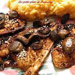 recette Filets de sole tériyaki aux champignons