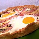 tarte salé : recette Tarte salé au jambon roquefort et oeufs
