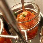 recette verrine poivron grillé-petits lardons (apéro de noël)