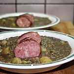 recette Lentilles au citron, saucisse de Morteau