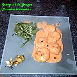 pignons de pin : recette SCAMPI A LA GRAPPA ET LEUR CHIPS DE CAVIAR D'AUBERGINE