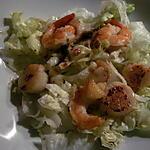 recette SALADE TIEDE DE PETONCLES ET CREVETTES