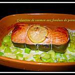 recette Galantine de saumon aux fondues de poireaux