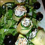 recette rouler de courgette fromage et olives