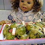 recette choux de bruxelle avec filets de poulet , jambon
