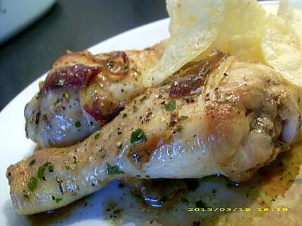 recette pilons de poulet aux oignons rouges et coriandre