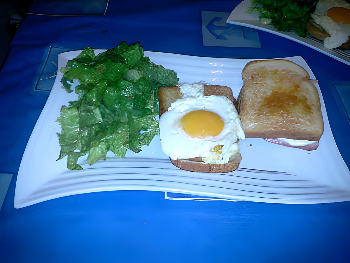 recette croque monsieur et madame et sa salade verte