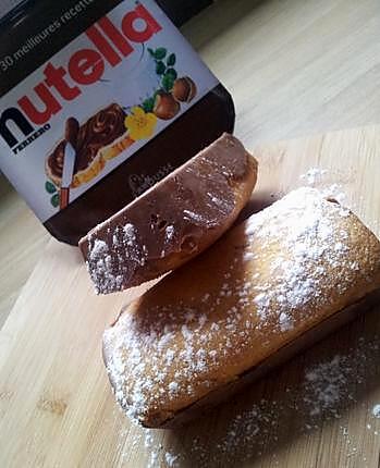 recette Mini cakes au rhum fourrés au nutella sur sa coque nutellaté