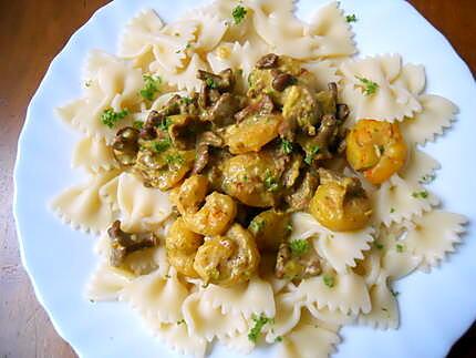 recette CREVETTES AUX GIROLLES