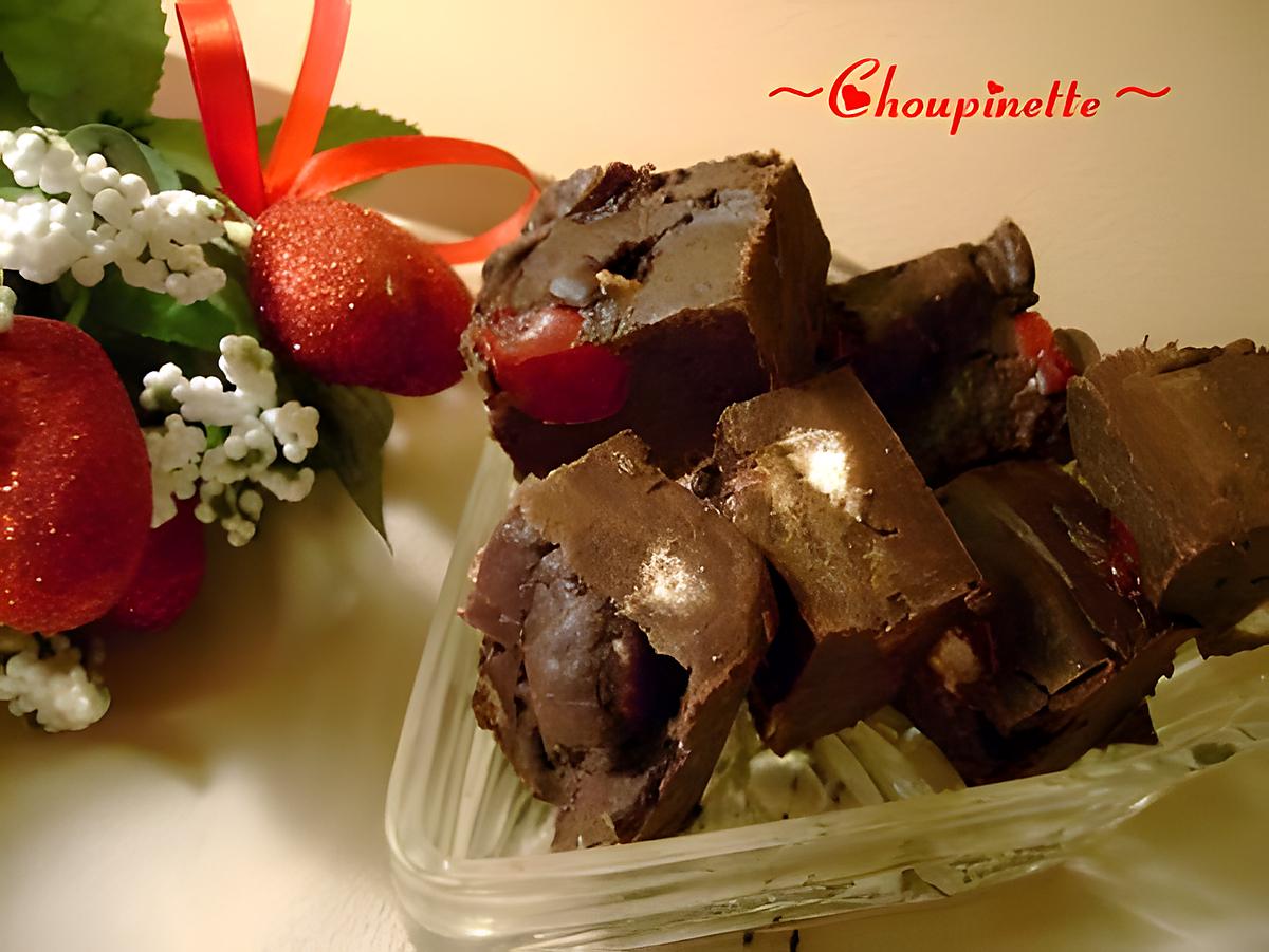 recette Fondant au chocolat ''rouge et blanc''