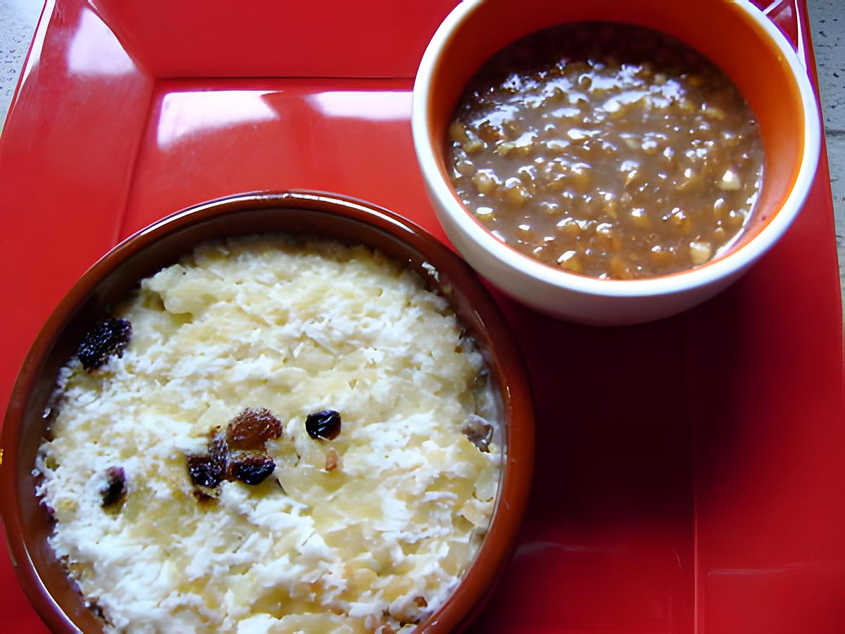 recette gateau de riz coco et caramel  salé ( pour finir de petits restes !!)