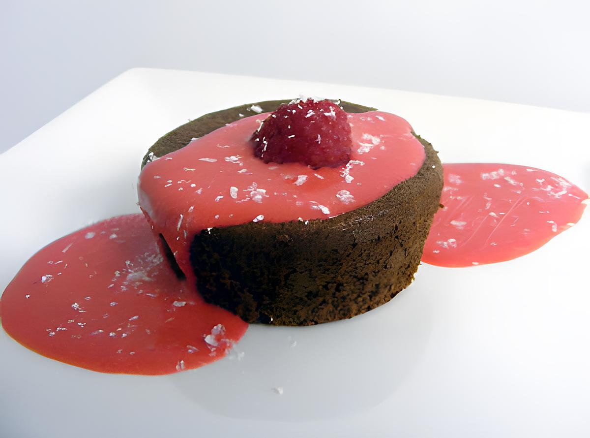 recette Fondant au chocolat et son coulis coco-framboises