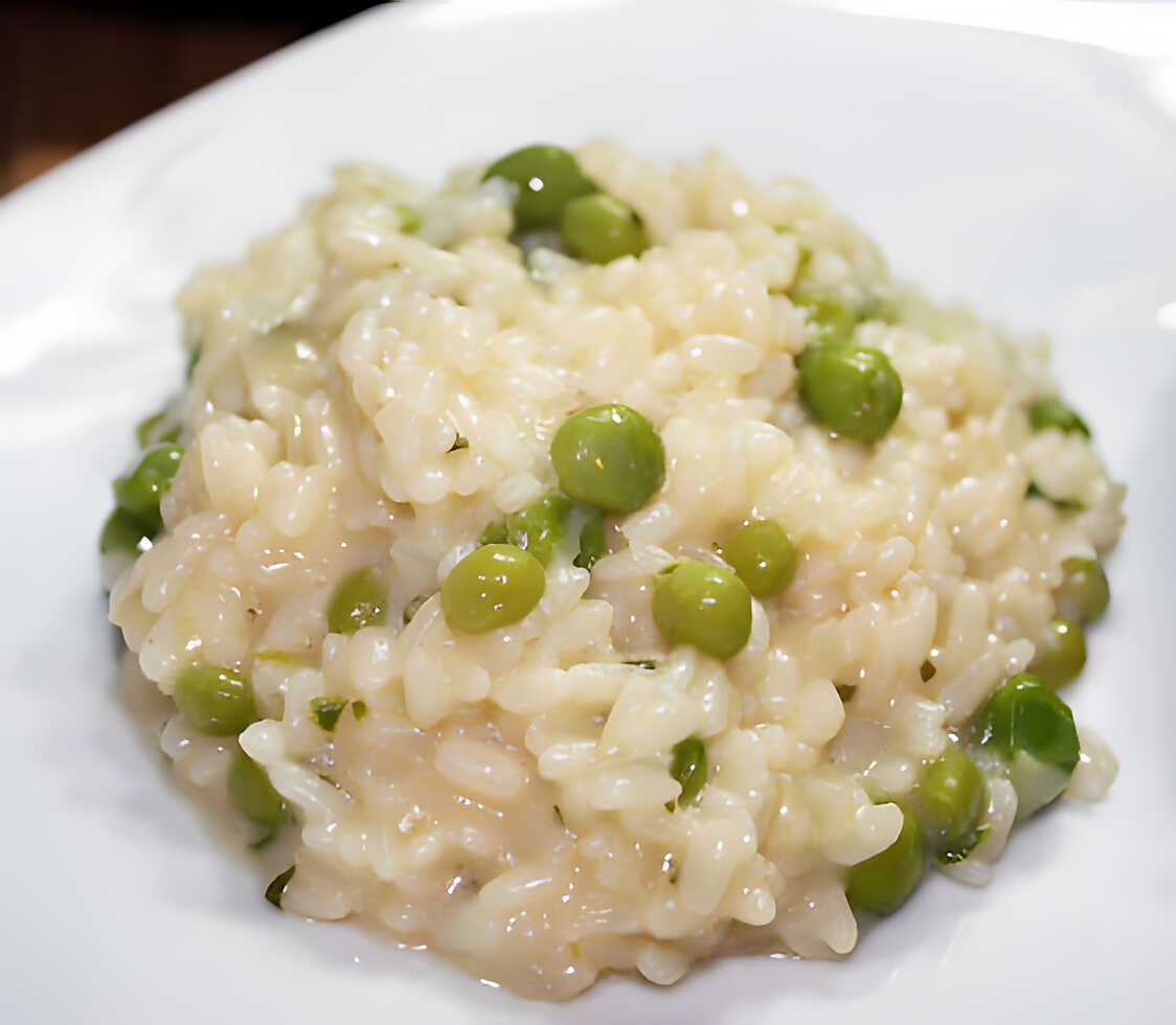 Recette de Risotto aux petit-pois frais