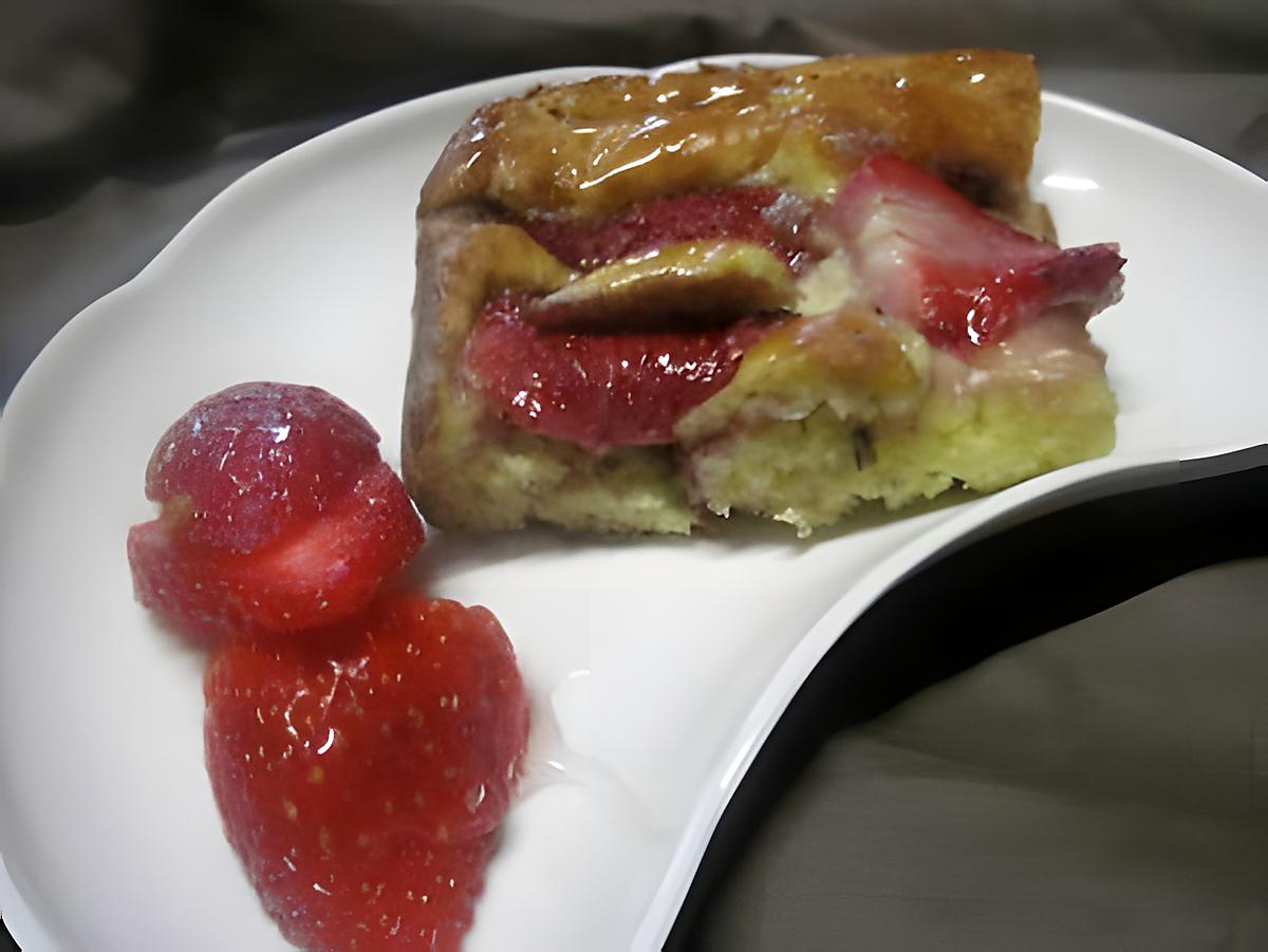 recette Clafoutis  et  fraises  au   mascarpone.