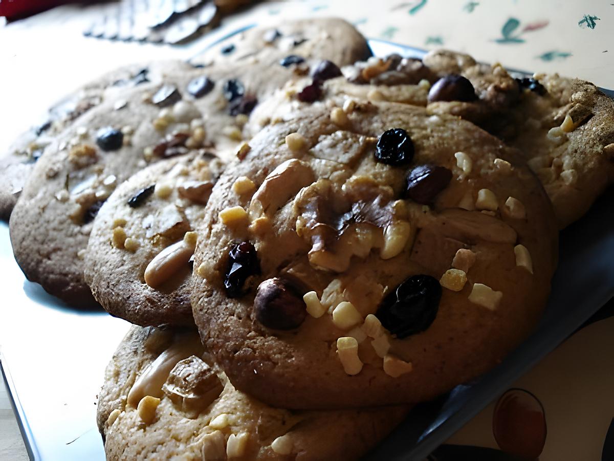 recette Cookies au chocolat blanc et fruits secs