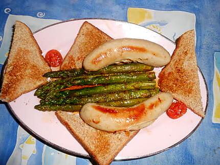 recette Boudin blanc aux asperges vertes