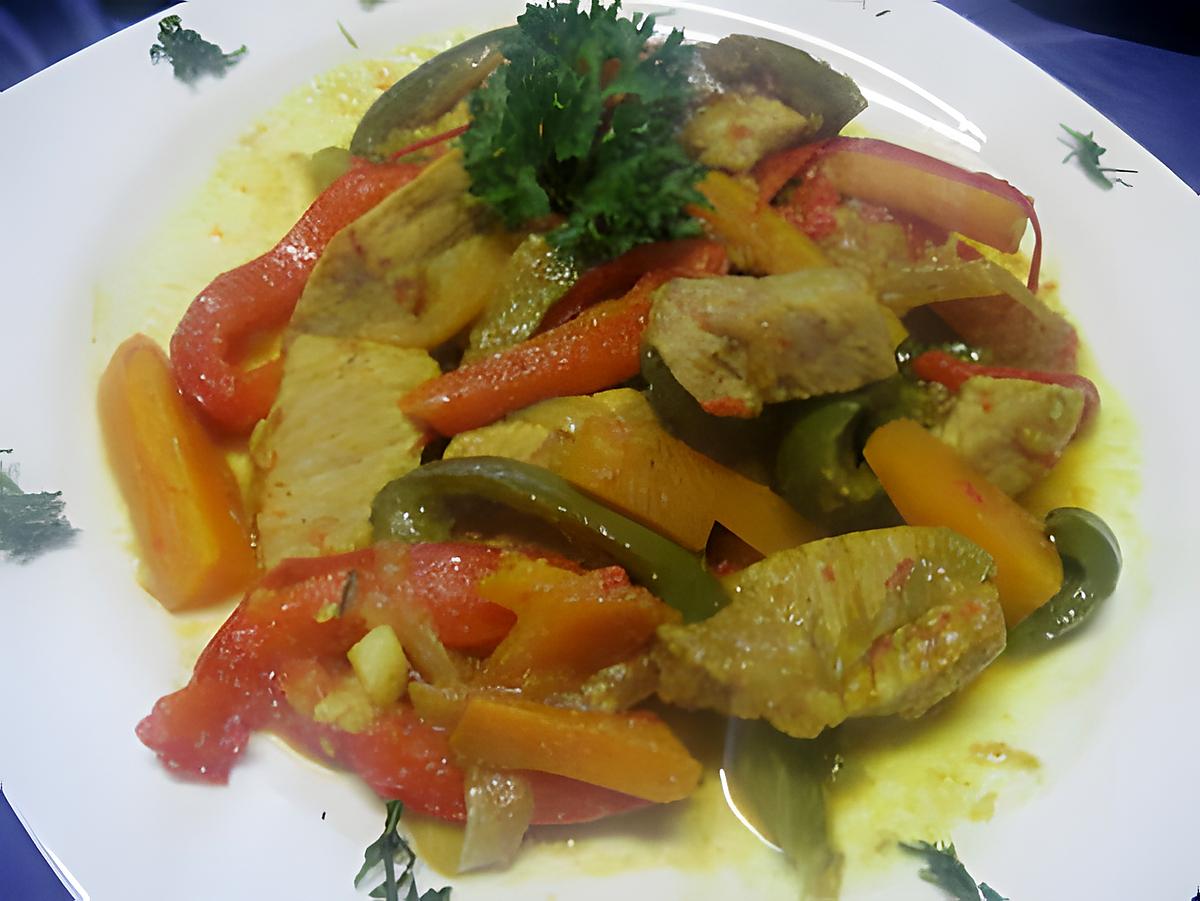 recette Sauté  de  veau aux légumes et au curcuma.