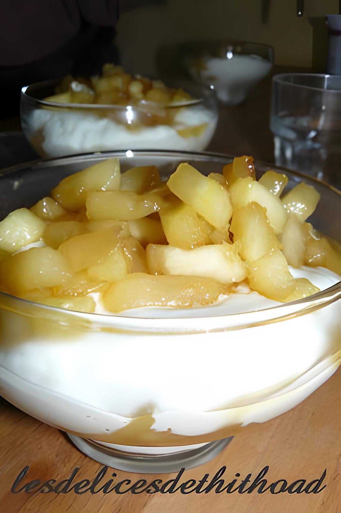 recette fromage balnc aux pommes et caramel