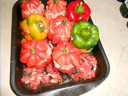 recette Tomates et poivrons farcis