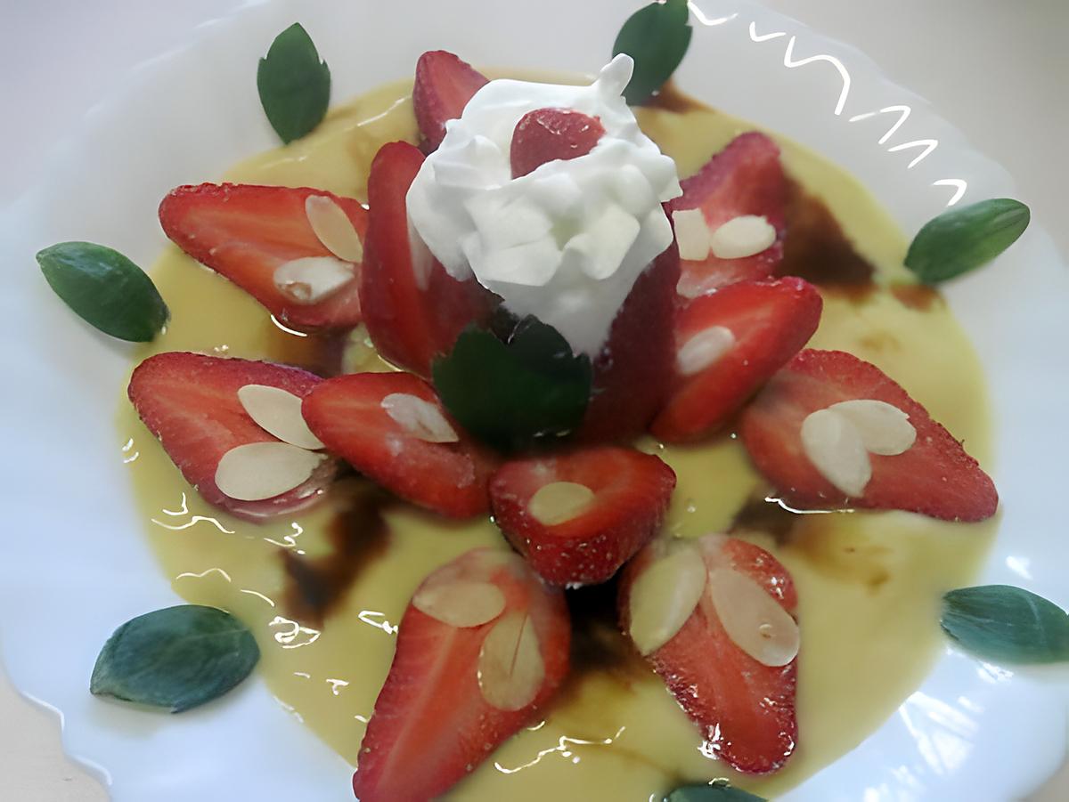 recette Fraises sur un lit de crème Chantilly.